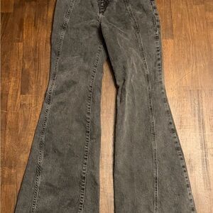 Free people black washed flare jeans